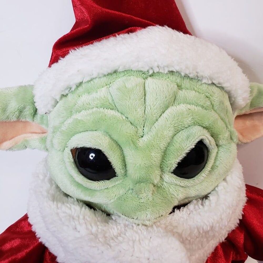 Adorable Build A Bear Christmas Grogu Plush 14" Stuffed Santa Baby Yoda